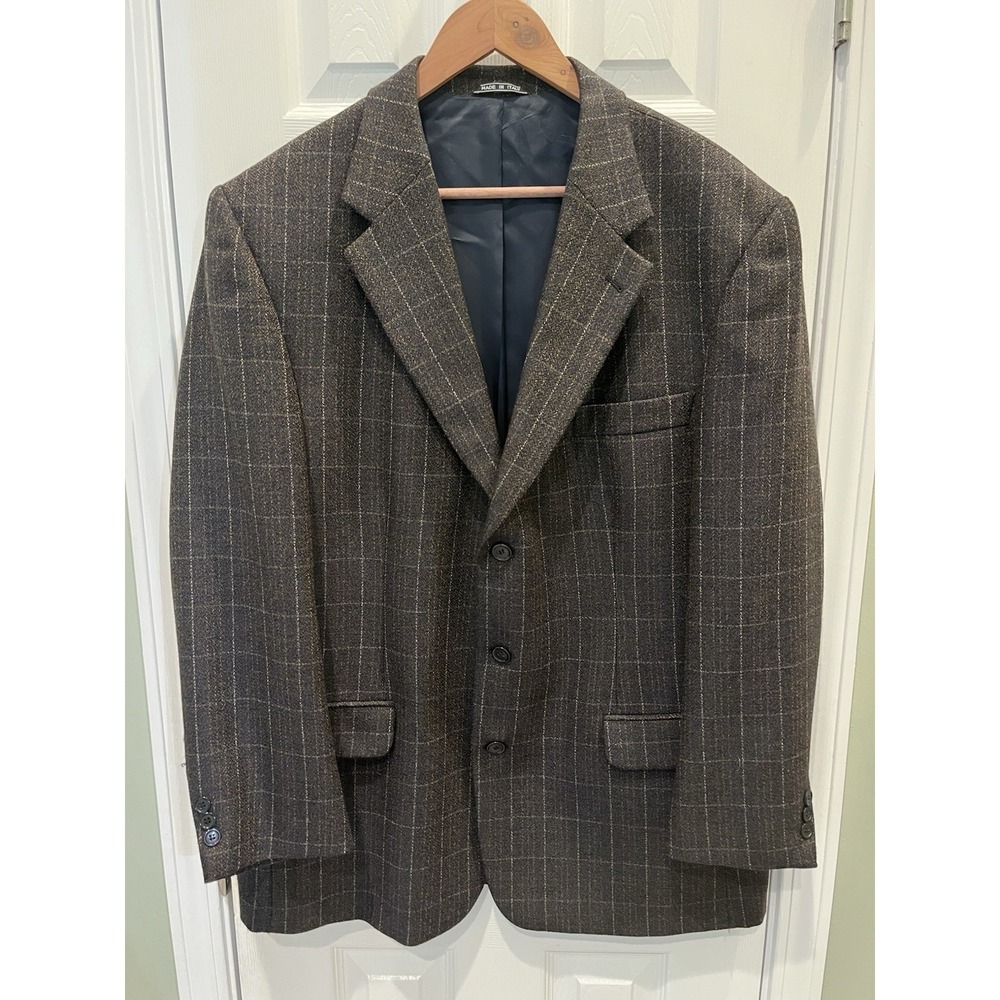 Vinceli Windsor Italian Lambswool 44R Sport Coat Blazer Prince Of Wales Check